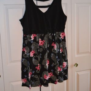 Torrid Black & Floral Babydoll Dress